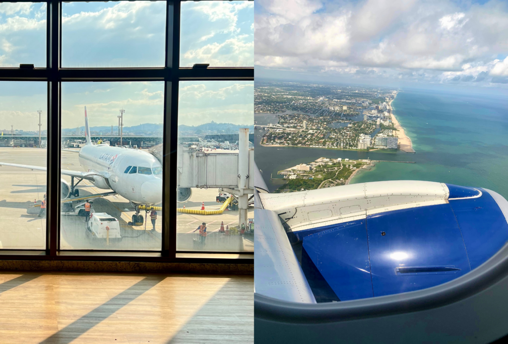 aeroporto e vista da janela de um avião | melhores assentos de avião